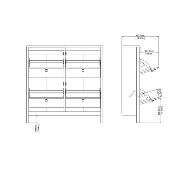 Ronda Matt Black Shoe Cabinet