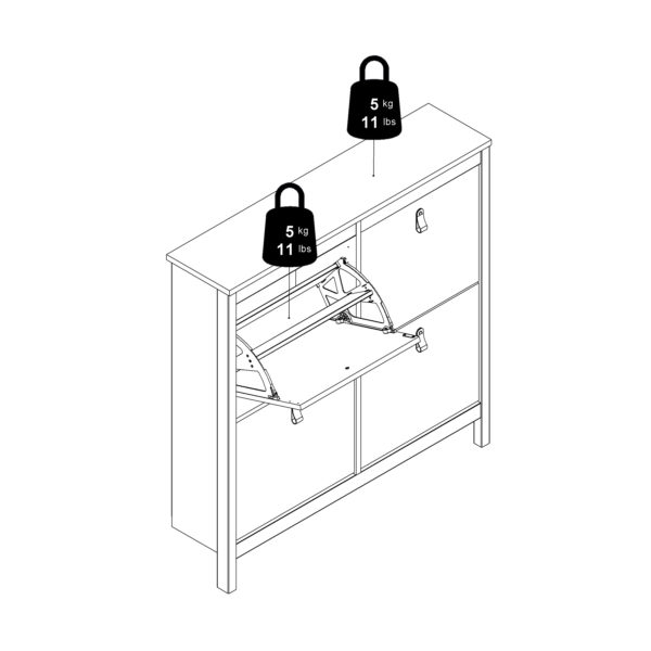 Ronda Shoe Cabinet | Matte Black | Self Assembly