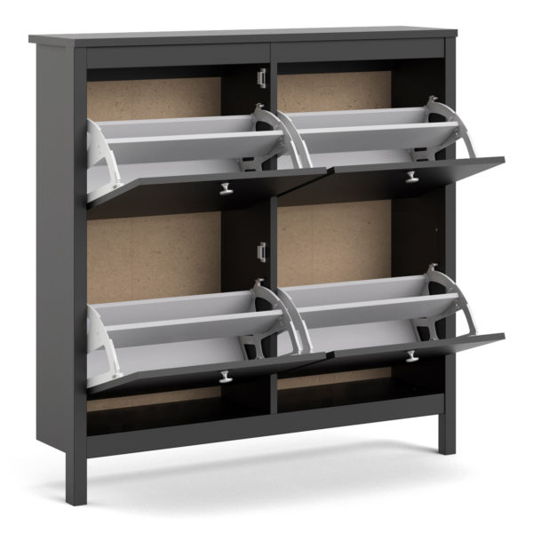 Ronda Shoe Cabinet | Matte Black | Self Assembly