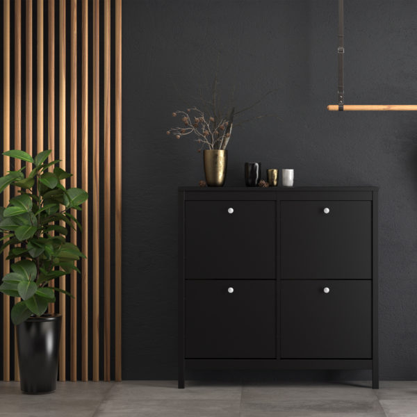 Ronda Shoe Cabinet | Matte Black | Self Assembly