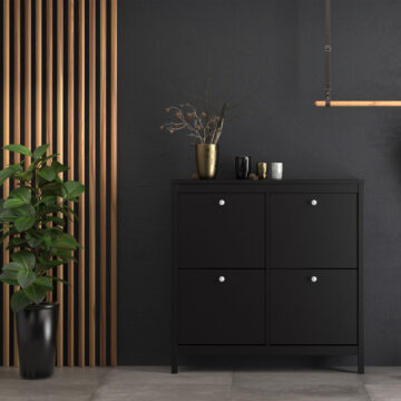 Ronda Matt Black Shoe Cabinet