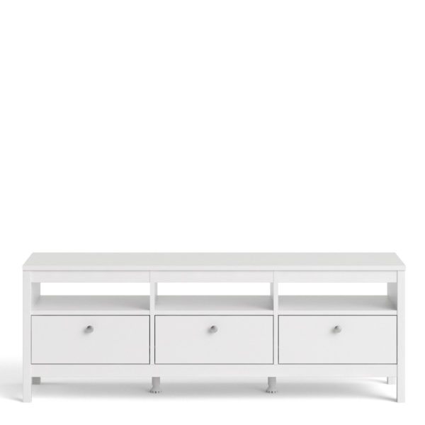 Ronda TV Unit with 3 Drawers | White | Self Assembly