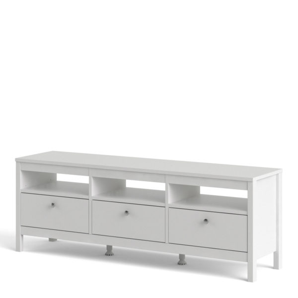 Ronda TV Unit with 3 Drawers | White | Self Assembly