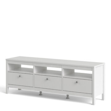 Ronda White 3 Drawer TV Unit 151cm