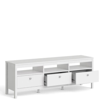 Ronda White 3 Drawer TV Unit 151cm