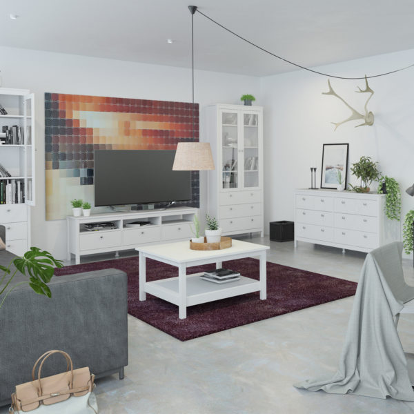Ronda TV Unit with 3 Drawers | White | Self Assembly