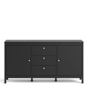 Ronda Sideboard 2 Doors + 3 Drawers | Matte Black