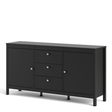 Ronda Sideboard 2 Doors + 3 Drawers | Matte Black