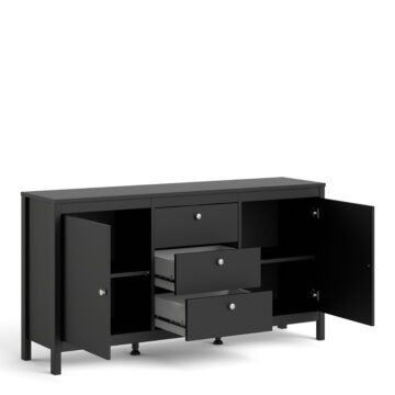 Ronda Sideboard 2 Doors + 3 Drawers | Matte Black