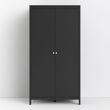 Ronda Wardrobe with 2 Doors | Matte Black