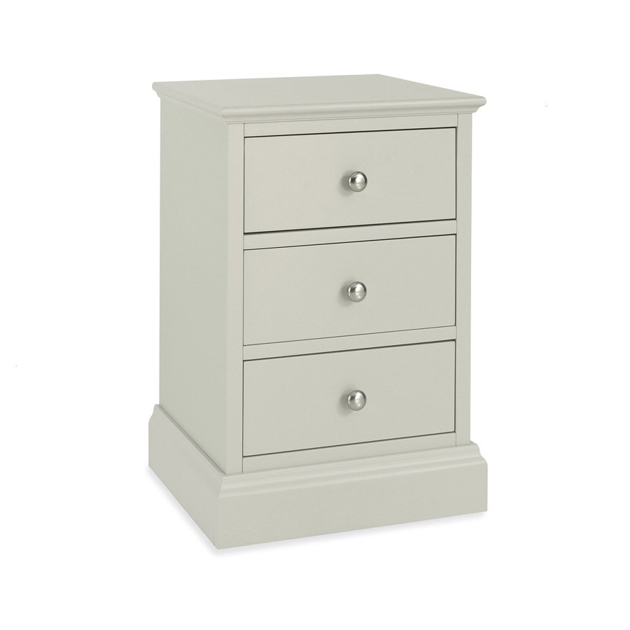 Stanton Grey 3 Drawer Nightstand Oak World