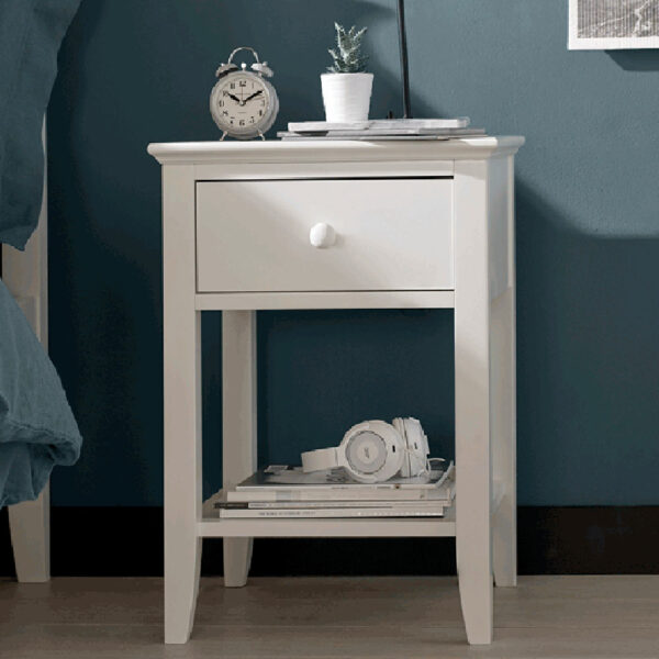 Stanton White 1 Drawer Nightstand | Bedside Table