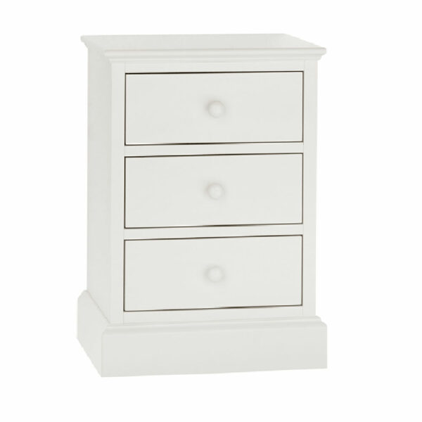 Stanton White 3 Drawer Nightstand | Bedside Table