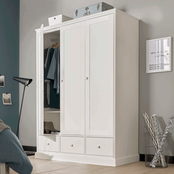 Stanton White Triple Wardrobe