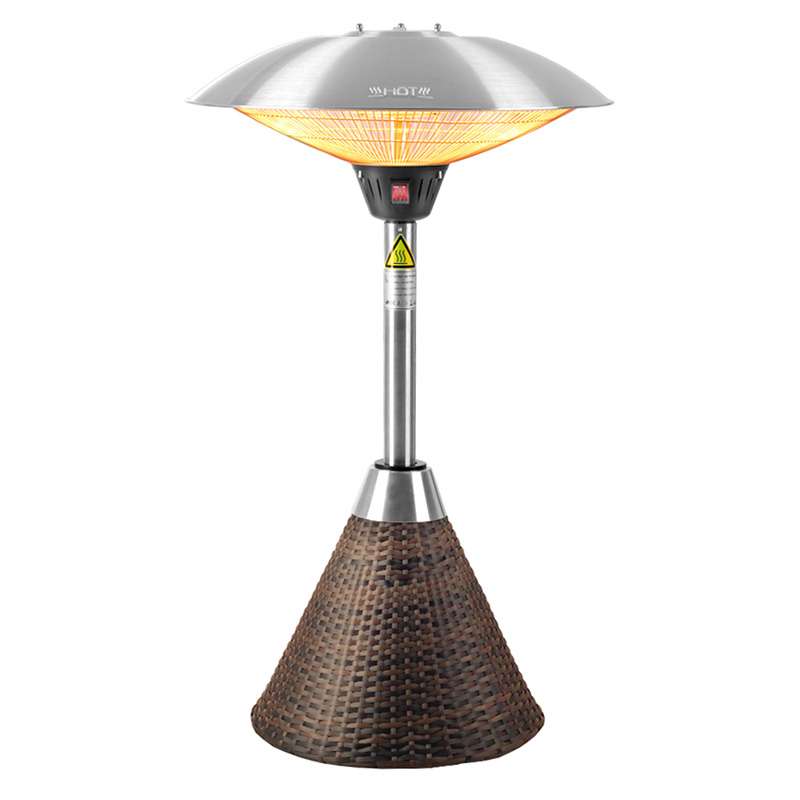 Patio Heater 2100w Rattan Table Top Brown Oak World Patio Heater 2100w Rattan Table Top, Table Top Patio Heater