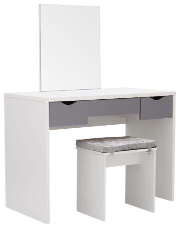Sabrina White 3 Drawer Dressing Table Set