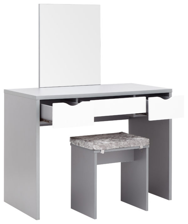 Sabrina Dressing Table Set | Grey | Self Assembly