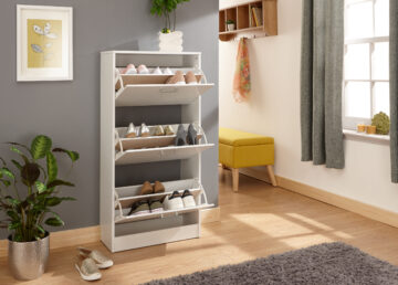 Stirling White 3 Tier Shoe Cabinet