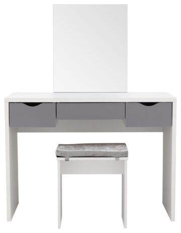 Sabrina White 3 Drawer Dressing Table Set