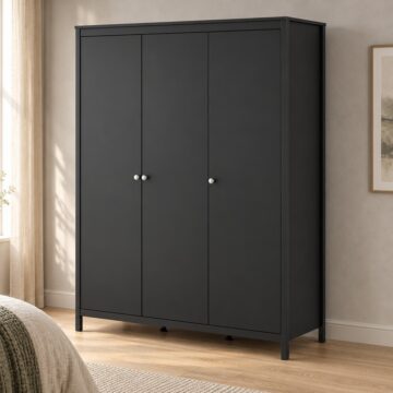 Ronda Wardrobe with 3 Doors | Matte Black