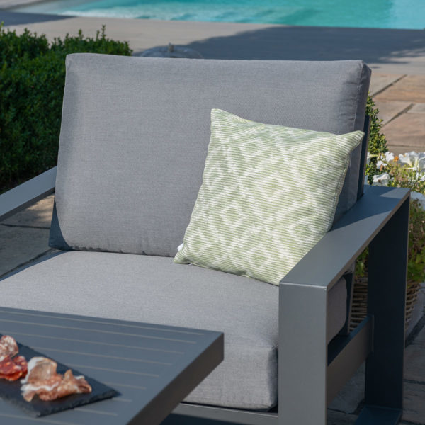 Maze Amalfi Garden 3 Seat Sofa Set With Rising Table | Grey