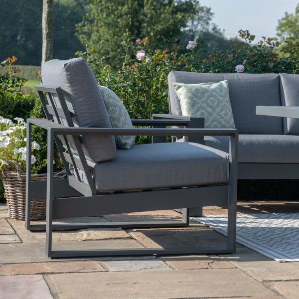 Maze Amalfi Garden 3 Seat Sofa Set With Rising Table | Grey