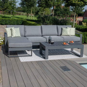 Maze Amalfi Garden Chaise Sofa Set | Grey