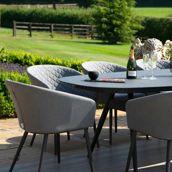Maze Ambition Outdoor Fabric 8 Seat Oval Dining Set | Flanelle