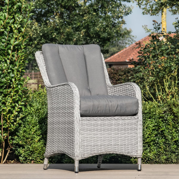 Maze Ascot 4 Seat Round Dining Set | Grey Rattan