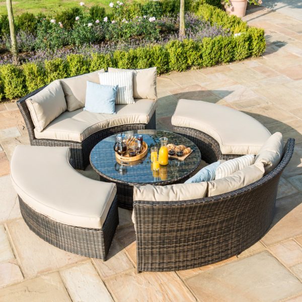 Maze Chelsea Lifestyle Suite with Glass Table | Brown Rattan