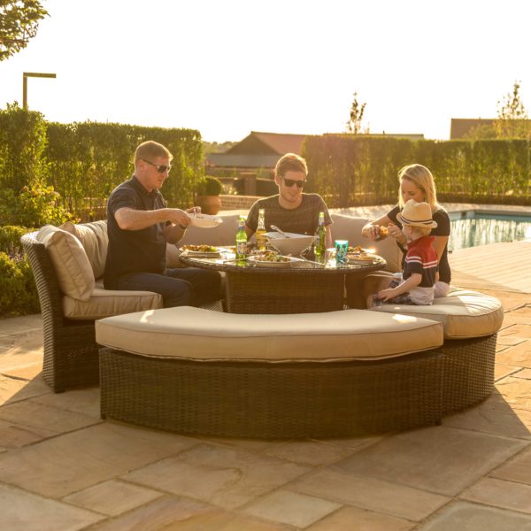 Maze Chelsea Lifestyle Suite with Glass Table | Brown Rattan