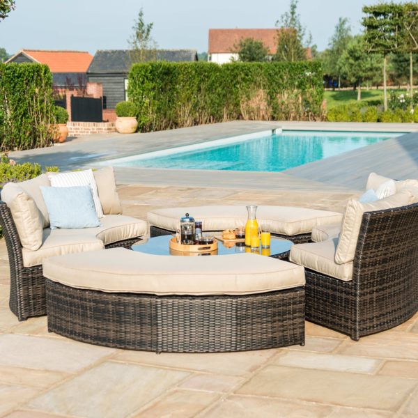Maze Chelsea Lifestyle Suite with Glass Table | Brown Rattan