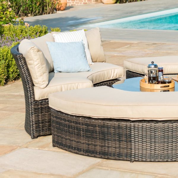 Maze Chelsea Lifestyle Suite with Glass Table | Brown Rattan