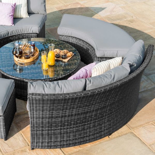 Maze Chelsea Lifestyle Suite with Glass Table | Grey Rattan