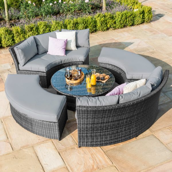 Maze Chelsea Lifestyle Suite with Glass Table | Grey Rattan