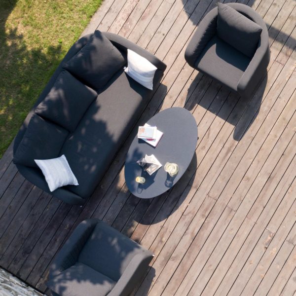 Maze Ambition Outdoor Fabric 3 Seat Sofa Set | Charcoal Grey
