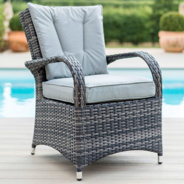 Maze Texas 6 Seat Rectangle Ice Bucket Dining Set | Grey