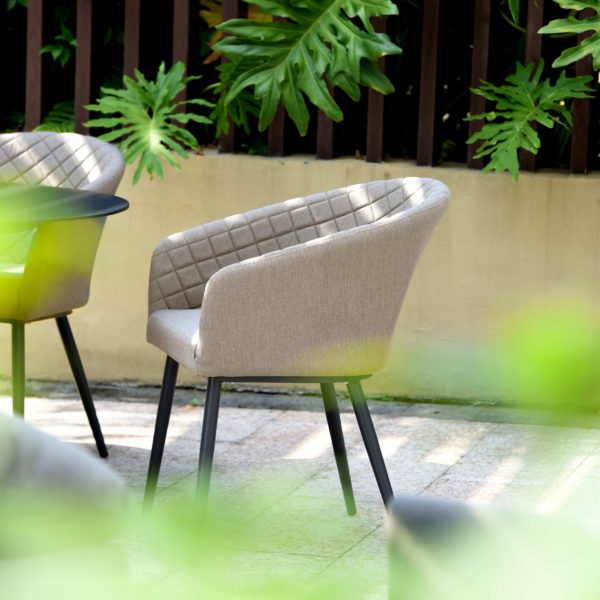 Maze Ambition Outdoor Fabric 6 Seat Oval Dining Set | Taupe
