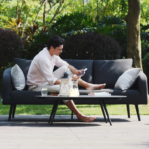 Maze Ambition Outdoor Fabric 3 Seat Sofa Set | Charcoal Grey