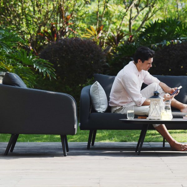 Maze Ambition Outdoor Fabric 3 Seat Sofa Set | Charcoal Grey