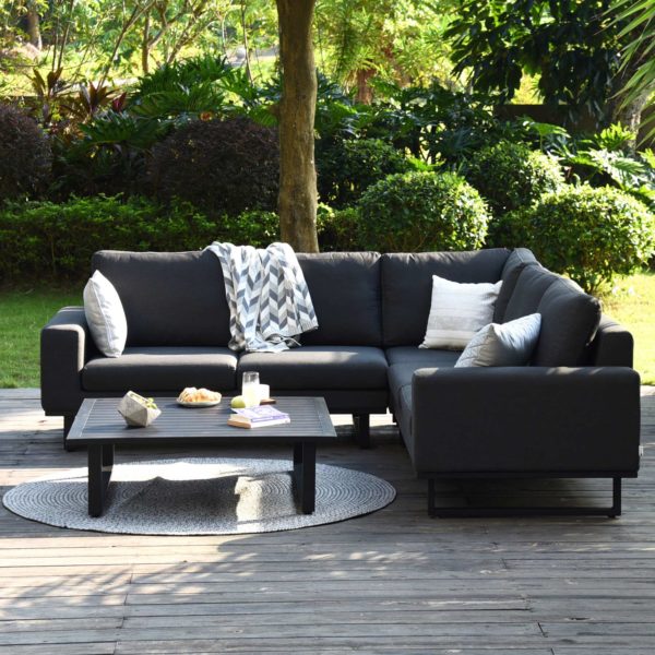 Maze Ethos Corner Sofa Group | Charcoal Outdoor Fabric Grey