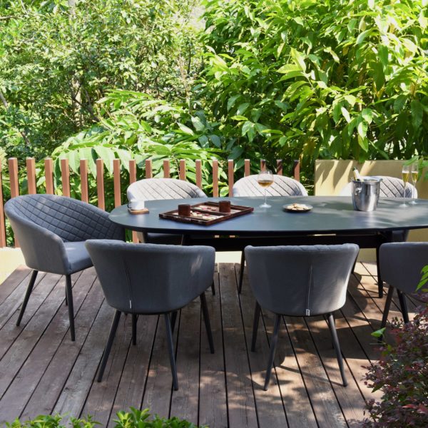 Maze Ambition Outdoor Fabric 8 Seat Oval Dining Set | Flanelle