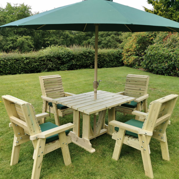 Timber Ergo Garden 4 Seat Table Set - Churnet Valley