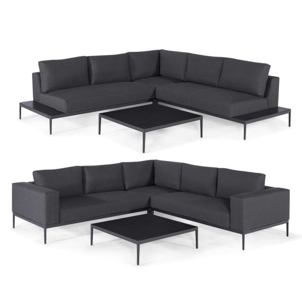 Maze Eve Corner Group | Charcoal Outdoor Fabric Grey