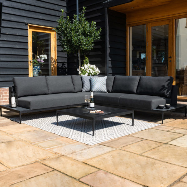 Maze Eve Corner Group | Charcoal Outdoor Fabric Grey