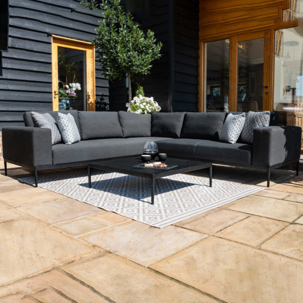 Maze Eve Corner Group | Charcoal Outdoor Fabric Grey