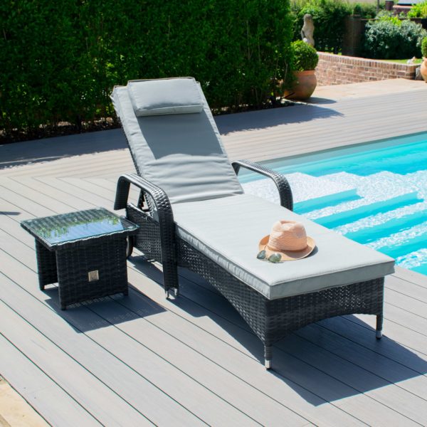 Maze Florida Sun Lounger Set | Grey Rattan