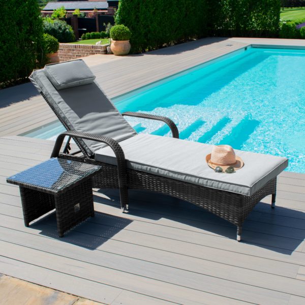 Maze Florida Sun Lounger Set | Grey Rattan