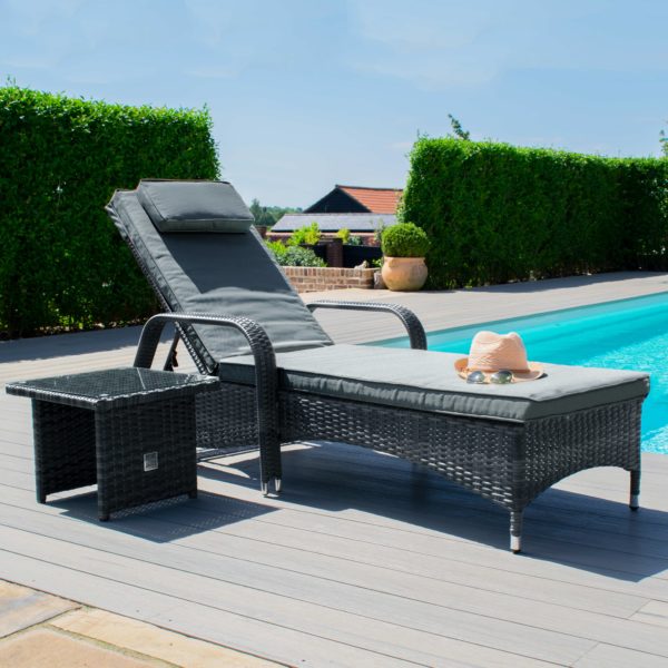 Maze Florida Sun Lounger Set | Grey Rattan