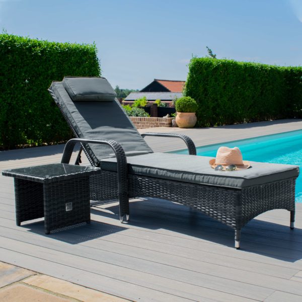 Maze Florida Sun Lounger Set | Grey Rattan